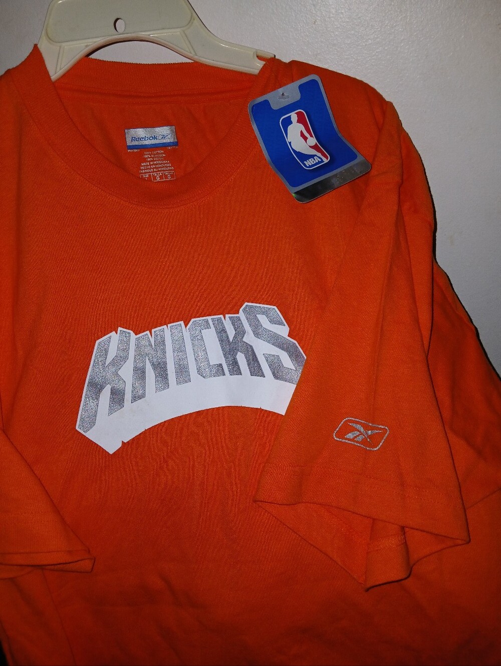 New York Knicks Orange Graphic Rebook Large T-Shirt New With Tags